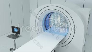 白底CT机，流线型，3d渲染